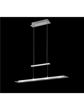 Milos sospensione led rettangolare acciaio l. 80cm