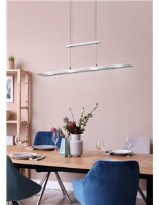 Milos sospensione led rettangolare acciaio l. 80cm