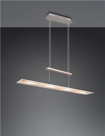 Milos sospensione led rettangolare acciaio l. 80cm