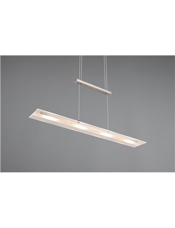 Milos sospensione led rettangolare acciaio l. 80cm