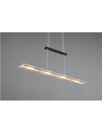 Milos sospensione led rettangolare nera l. 80cm