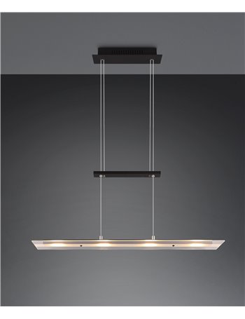 Milos sospensione led rettangolare nera l. 80cm