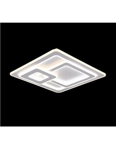 Mita plafoniera led bianca quadrati 3d con telecomando multifunzione regolazione intesita' e temperatura di colore l. 52cm  2