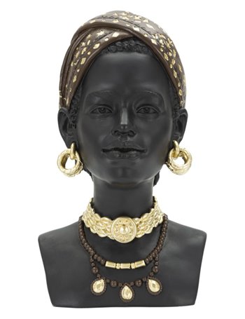 Donna statua masai cm 19x18,5x30