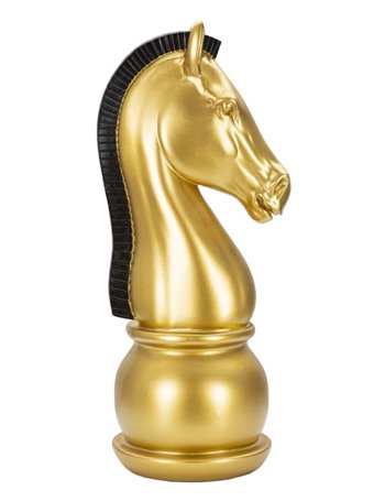 Cavallo scacchi oro e nero cm ø 18,5x50