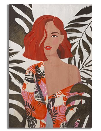Stampa dipinto lady jungle -a- 80x2,8x120