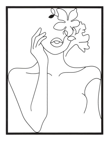Pannello in ferro woman with flowers cm 60x1x80
