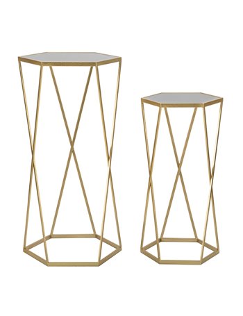 Tavolinetto esagonal coppia cm ø 50x100-40x80