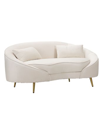 Divanetto 2 posti oslo c/cuscini crema cm 148x84x68