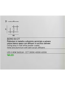 Nest plafoniera big 80w design in alluminio bianco 2