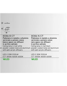 Nest plafoniera applique piccola led 30w in alluminio bianco 2