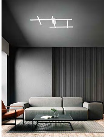 Nest plafoniera big 80w design in alluminio bianco