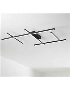 Nest plafoniera grande 80w stilizzata in alluminio nero