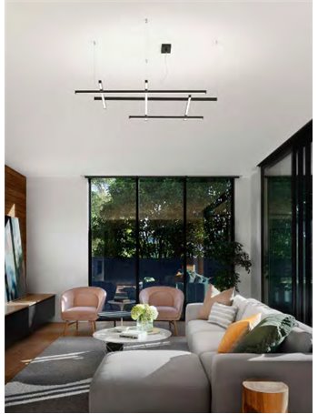 Nest sospensione 80w ledcct design moderno in alluminio nero