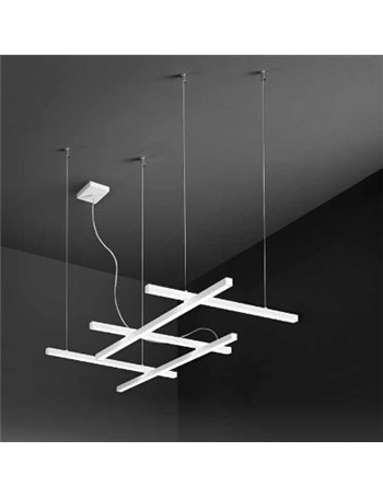 Nest sospensione Led 50w cct in alluminio bianco design