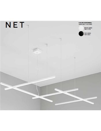 Nest sospensione led 80w big cct in alluminio nero
