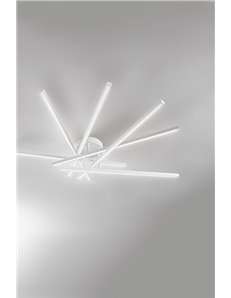 Syncro plafoniera grande 70w led steli regolabili cct in alluminio bianco