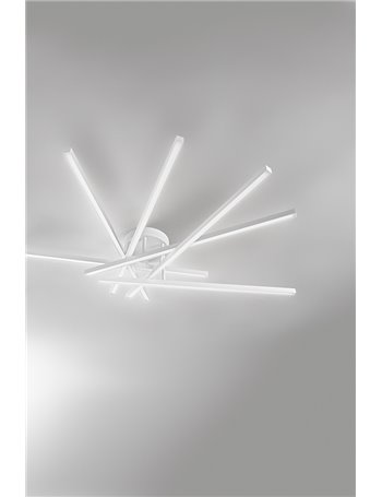 Syncro plafoniera grande 70w led steli regolabili cct in alluminio bianco