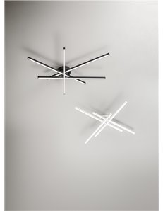 Syncro plafoniera led 58w luce caldanaturale fredda in alluminio nero