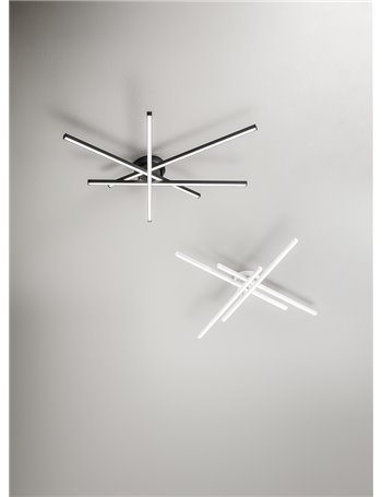 Syncro plafoniera led 58w luce caldanaturale fredda in alluminio nero