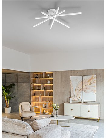 Syncro plafoniera media 58w cct in alluminio bianco