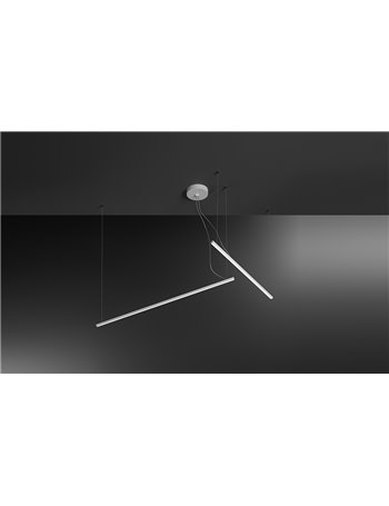 Syncro sospensione decentrabile led 50w in alluminio bianco