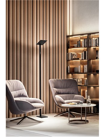 Quadra lampada piantana design diffusore orientabile nera 34 watt led
