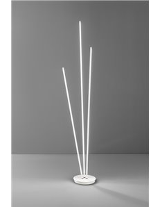 Twins lampada piantana design 3 steli inclinabili orientabili bianca 47 watt led