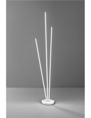 Twins lampada piantana design 3 steli inclinabili orientabili bianca 47 watt led