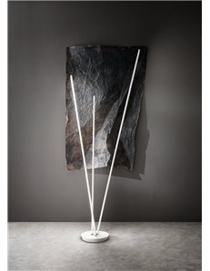Twins lampada piantana design 3 steli inclinabili orientabili bianca 47 watt led 2