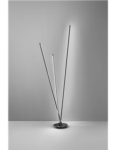 Twins lampada piantana design 3 steli inclinabili orientabili nera 47 watt led 2