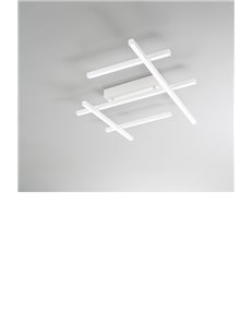 Net plafoniera media led 50w in alluminio bianco