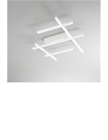 Net plafoniera media led 50w in alluminio bianco