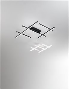 Net plafoniera 50w led cct in alluminio nero