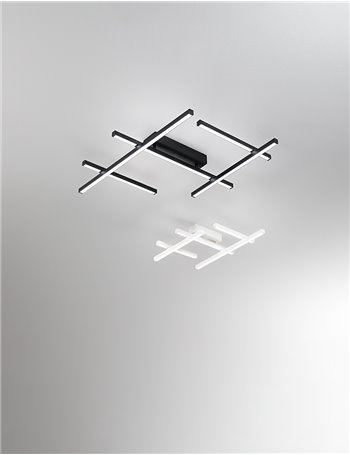 Net plafoniera 50w led cct in alluminio nero