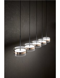 Aere sospensione lineare 5 luci led 70w in biemissione bianco 2