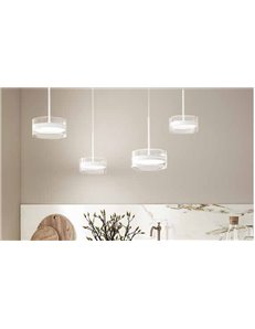 Aere sospensione lineare 5 luci led 70w in biemissione bianco
