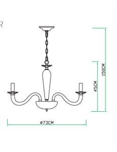 Schubert lampadario 8 luci cromo e vetro transparente contemporaneo 2