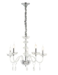 Vivandi lampadario 5 luci cromo e vetro gocce cristallo