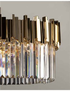 Lucy lampadario 6 luci dorato rotondo losanghe in cristallo 2