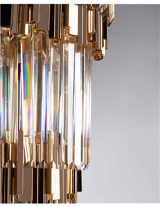 Lucy elegante lampadario12 luci dorato rotondo losanghe in cristallo 2