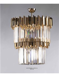 Lucy elegante lampadario12 luci dorato rotondo losanghe in cristallo