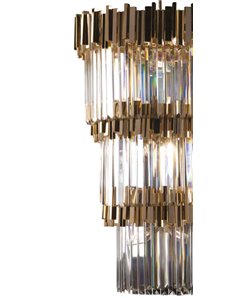 Lucy elegantissimo lampadario125 luci dorato rotondo losanghe in cristallo 2