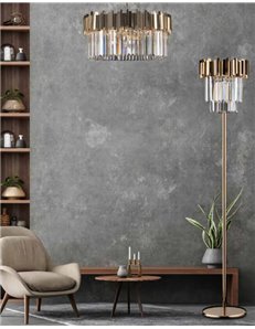 Lucy piantana design dorato rotondo losanghe in cristallo