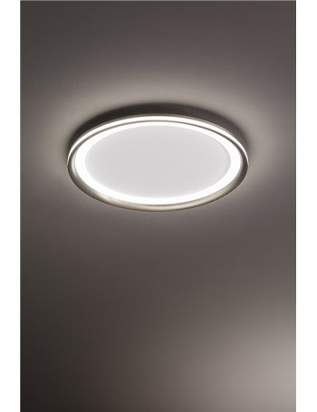 Edge plafoniera small led 38w grigio titanio anello rotonda luce calda