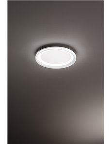 Edge plafoniera big led 66w bianca anello rotonda luce calda