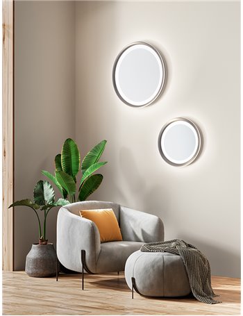 Edge plafoniera grande led 66w grigio titanio anello rotonda luce calda
