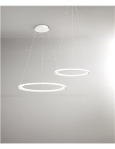 Edge lampadario small led 66w bianca anello rotonda luce calda 2