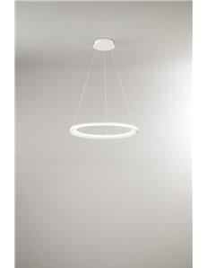 Edge lampadario grande led 86w bianca anello rotonda luce calda