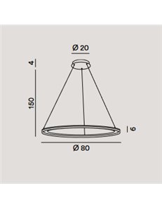Edge lampadario grande led 86w bianca anello rotonda luce calda 2